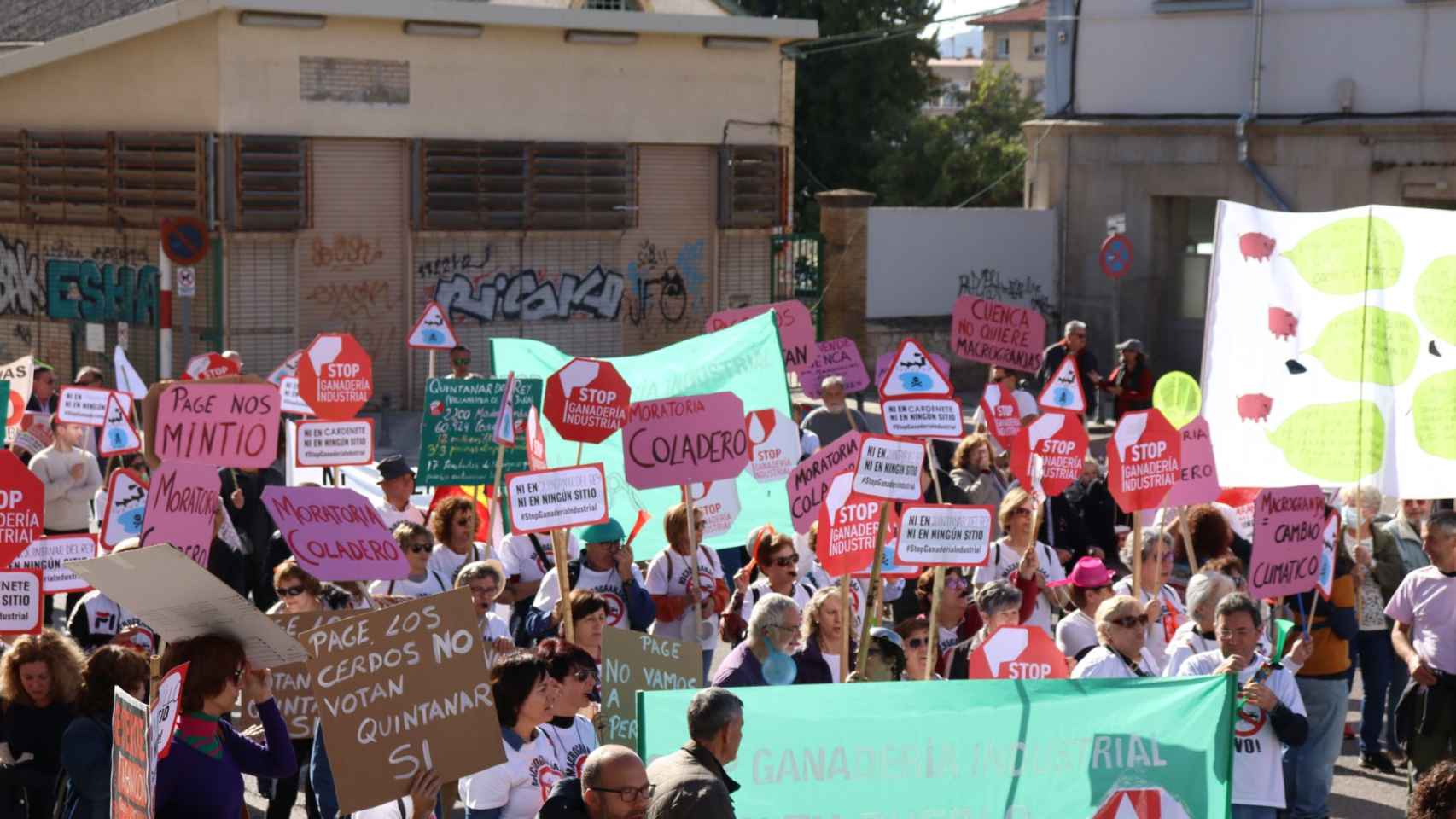 Una fotografía de la manifestación compartida por Podemos Cuenca en las redes sociales.