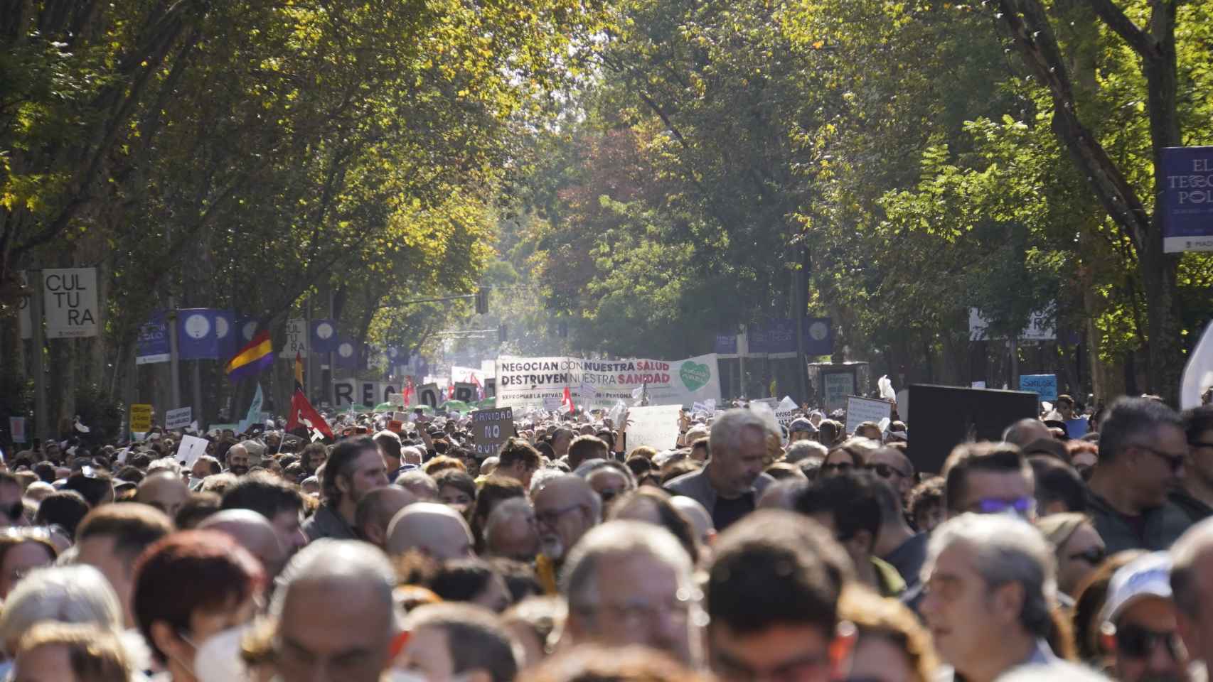 Manifestación de este domingo en Madrid a favor de la sanidad pública.