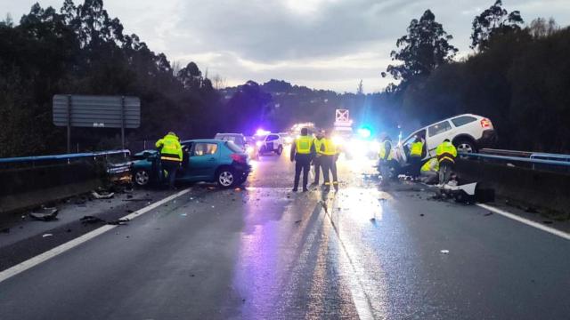 Imagen del accidente en la AP-9.