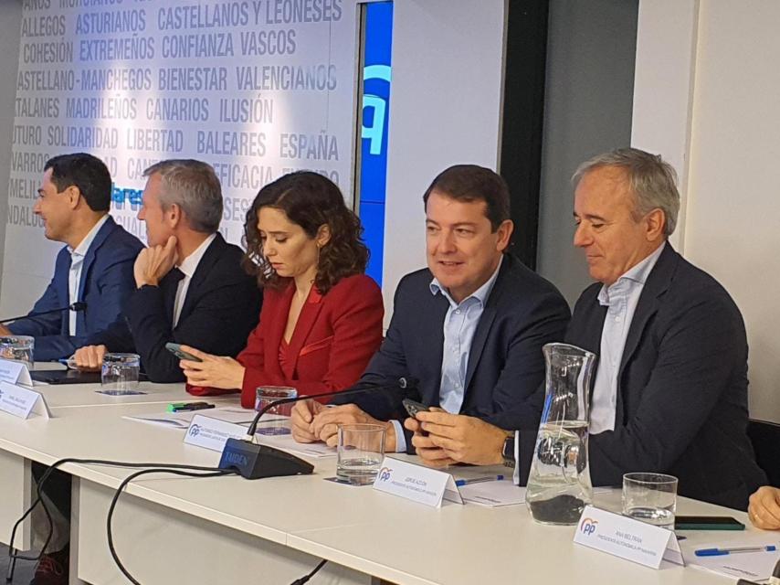 El presidente de la Junta, Alfonso Fernández Mañueco, durante su participación en el Comité Ejecutivo Nacional del PP, este lunes.