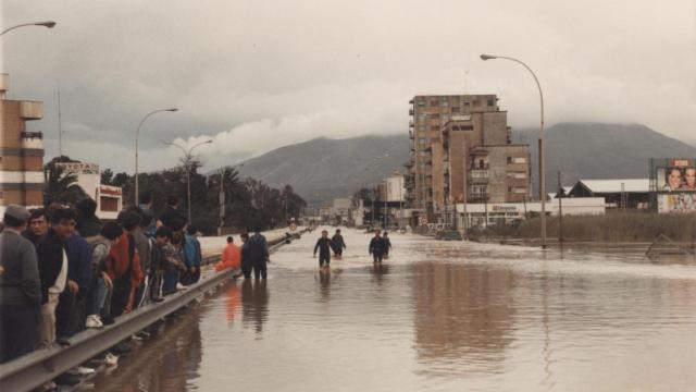 Avenida de Velázquez en las inundaciones de 1989.