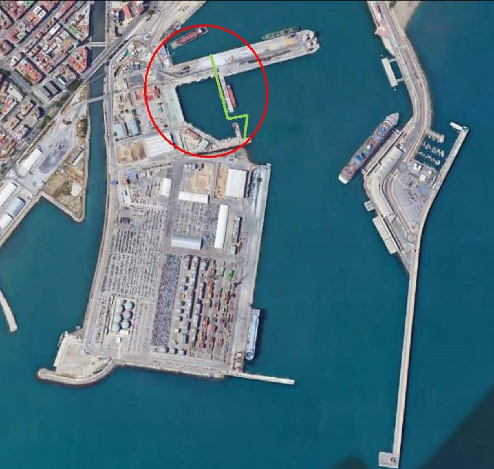 Zona donde será ejecutado el nuevo muelle 8 del puerto de Málaga.