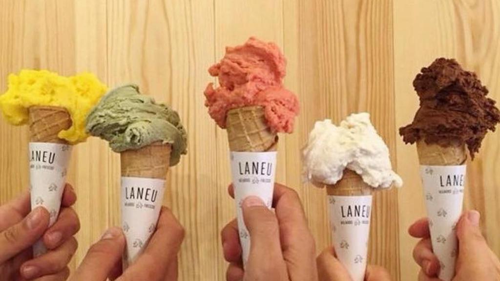 Diferentes helados de Laneu.