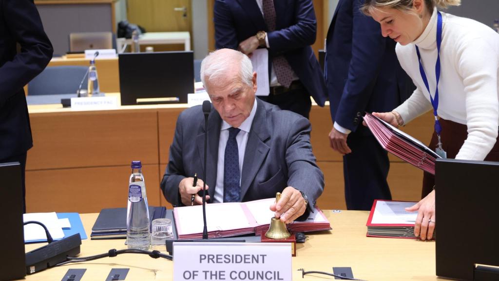 El jefe de la diplomacia de la UE, Josep Borrell, durante la reunión de este lunes en Bruselas