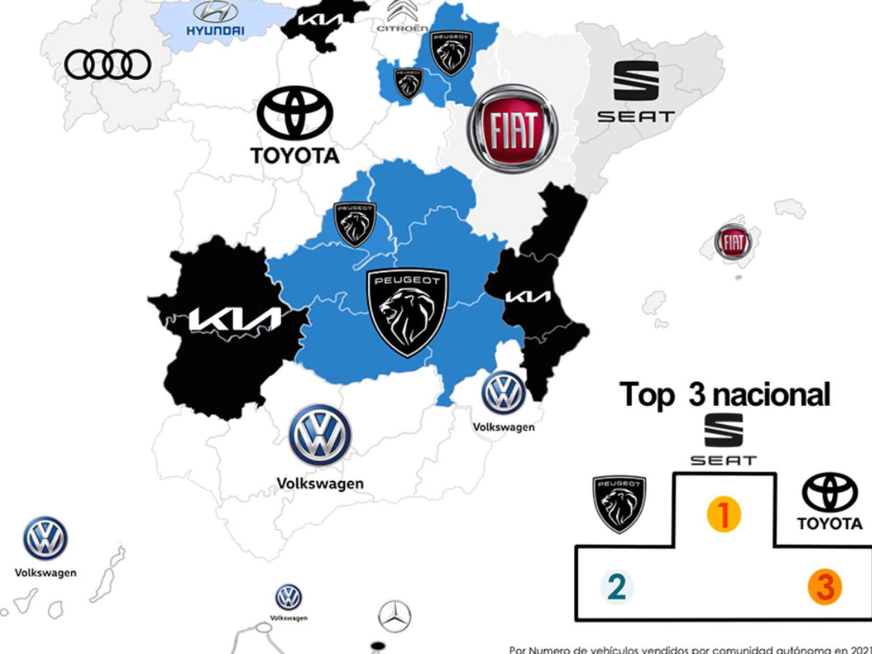Mapa de coches más vendidos
