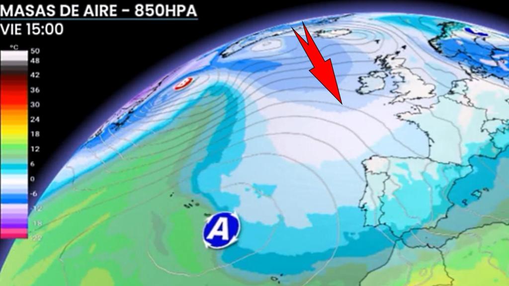 La masa de aire frío de origen polar. ElTiempo.es.