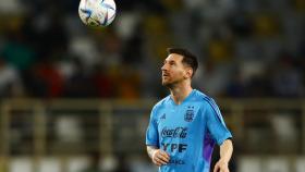 Leo Messi, en un entrenamiento con Argentina.