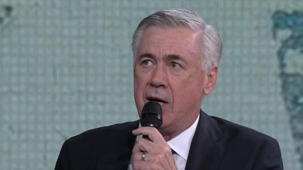 Carlo Ancelotti en un programa de la televisión italiana RAI