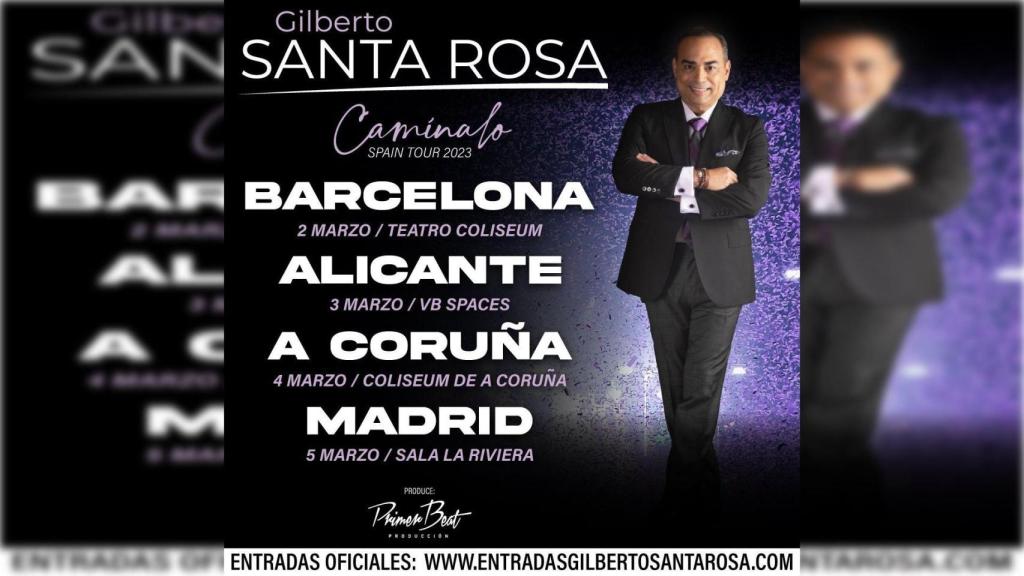 Gilberto Santa Rosa actuará en el Coliseum de A Coruña el 4 de marzo de 2023