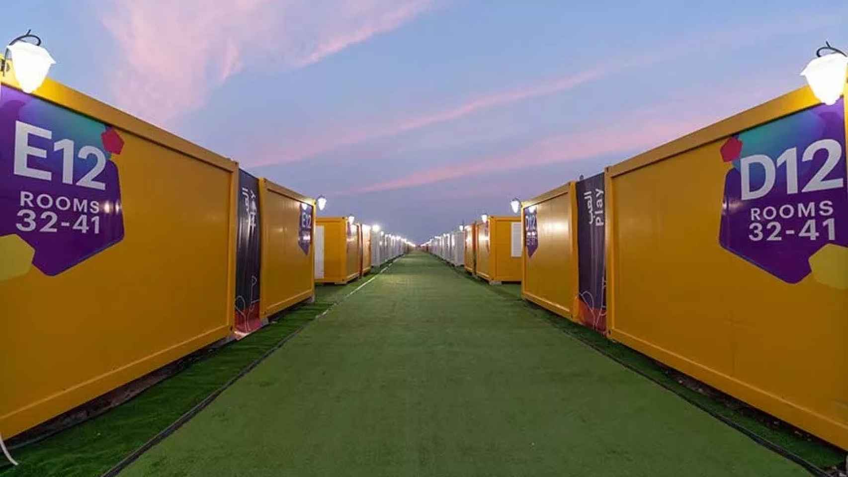 Containers para alojar a los aficionados de Doha.