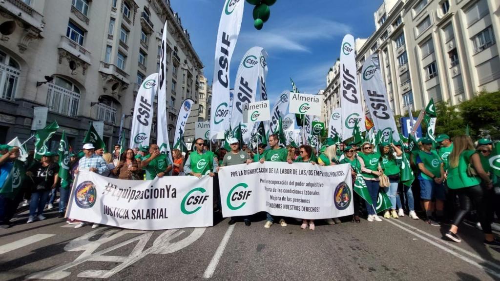 Una manifestacion de CSIF, en Madrid.