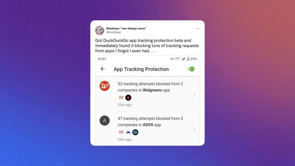 Protección contra el rastreo de apps de DuckDuckGo