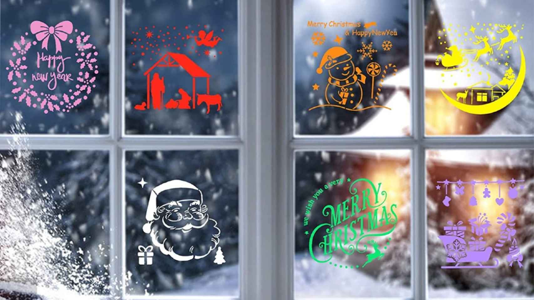 Plantillas para decorar las ventanas en Navidad