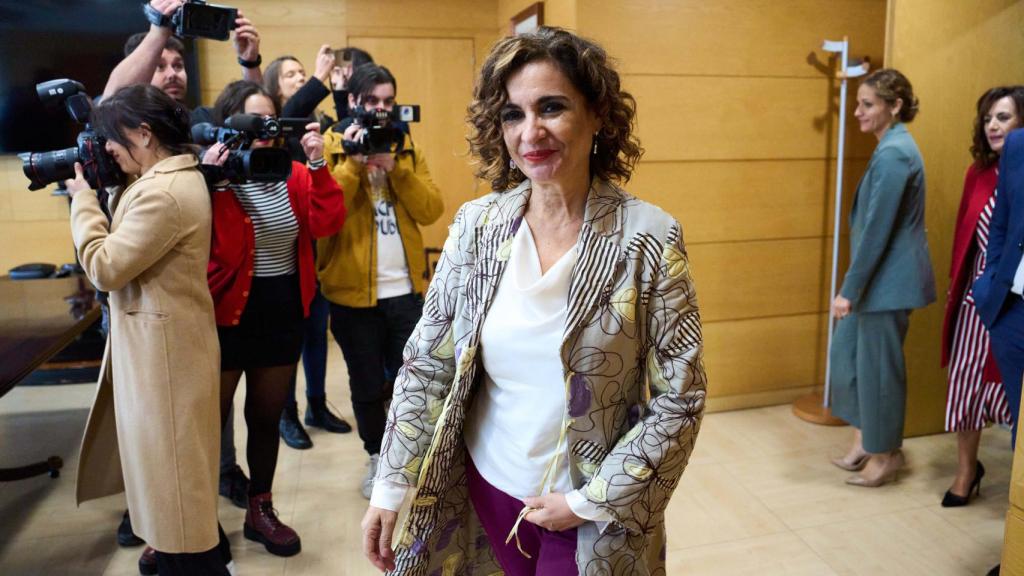 María Jesús Montero, ministra de Hacienda y Función Pública, durante su visita a Santander de este miércoles.