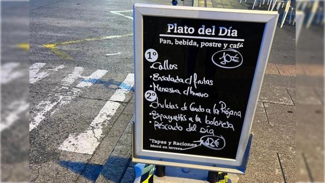 Menú del día en La Garimbota.