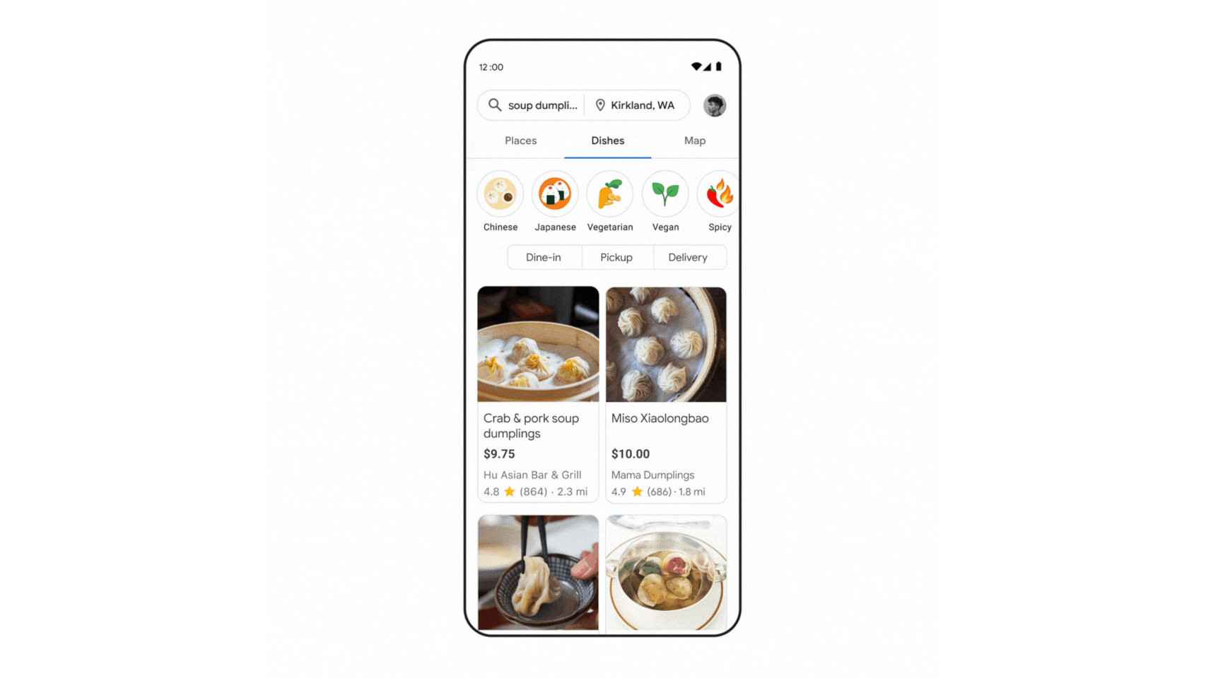 Búsqueda de comida en Google