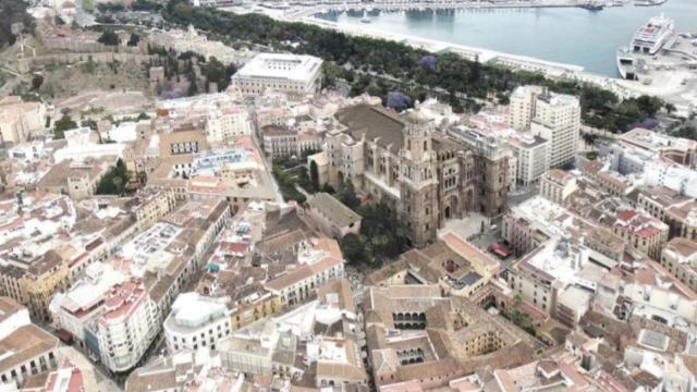 Infografía del tejado a dos aguas proyectado en la Catedral de Málaga.