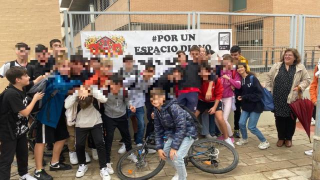 Concentración del pasado mes de noviembre en uno de los centros educativos de Playa de San Juan.