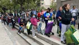 Imagen de las colas del hambre en Madrid durante la pandemia.