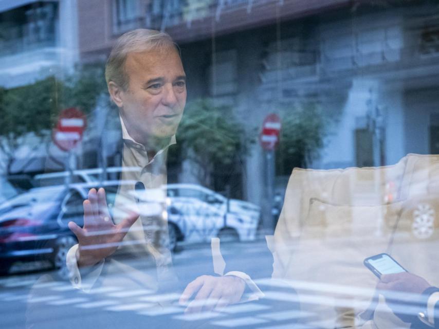 Jorge Azcón, durante la entrevista celebrada en Madrid.