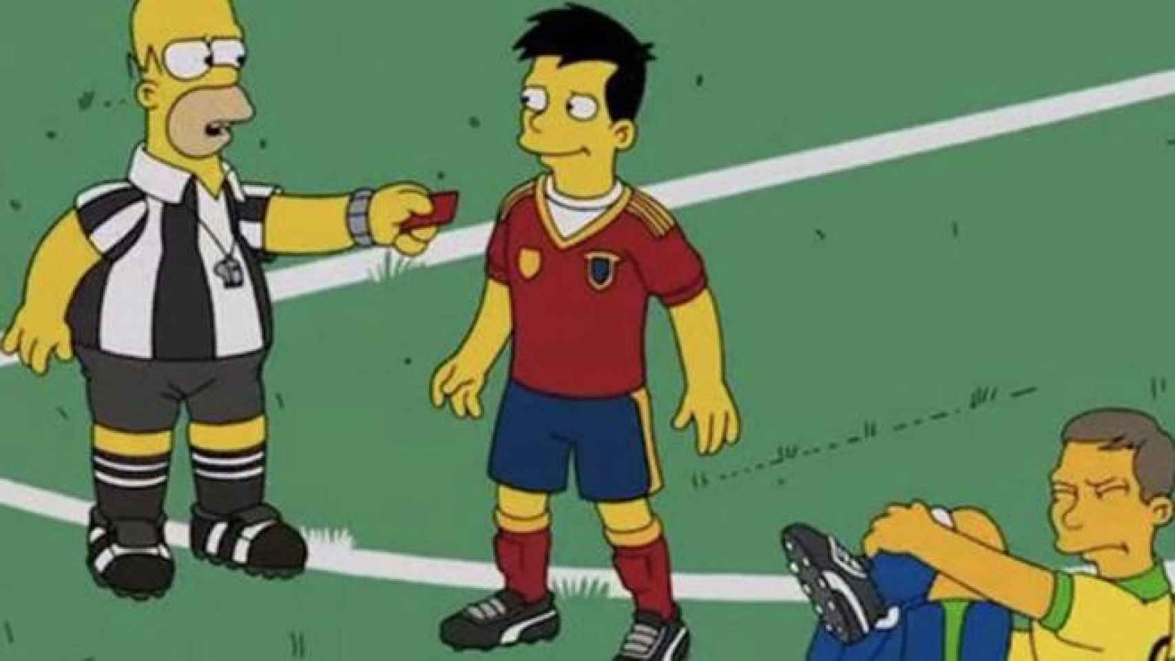 Homer Simpson durante la final del Mundial.