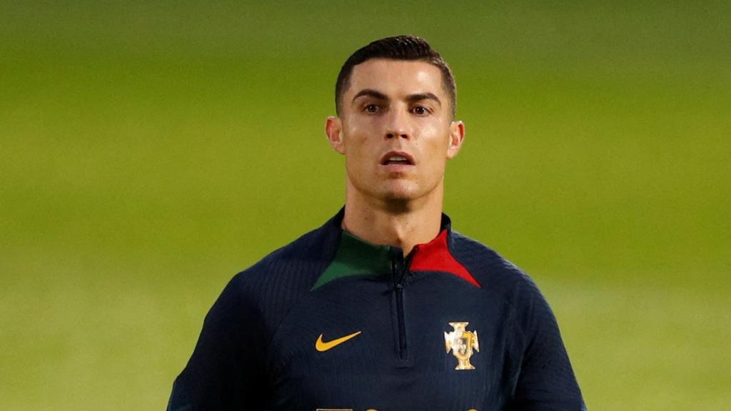 Cristiano Ronaldo, en un entrenamiento con Portugal.