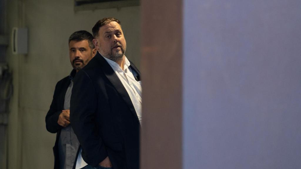 Oriol Junqueras, presidente de Esquerra Republicana, a su llegada a la última reunión de la dirección del partido.