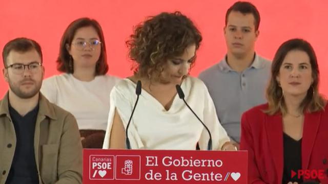 María Jesús Montero durante el acto del PSOE en Las Palmas de Gran Canaria.