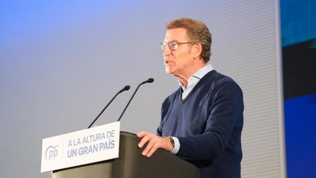 El presidente del PP, Alberto Nuñez Feijóo, en la clausura de la Conferencia Política del PP Balears: