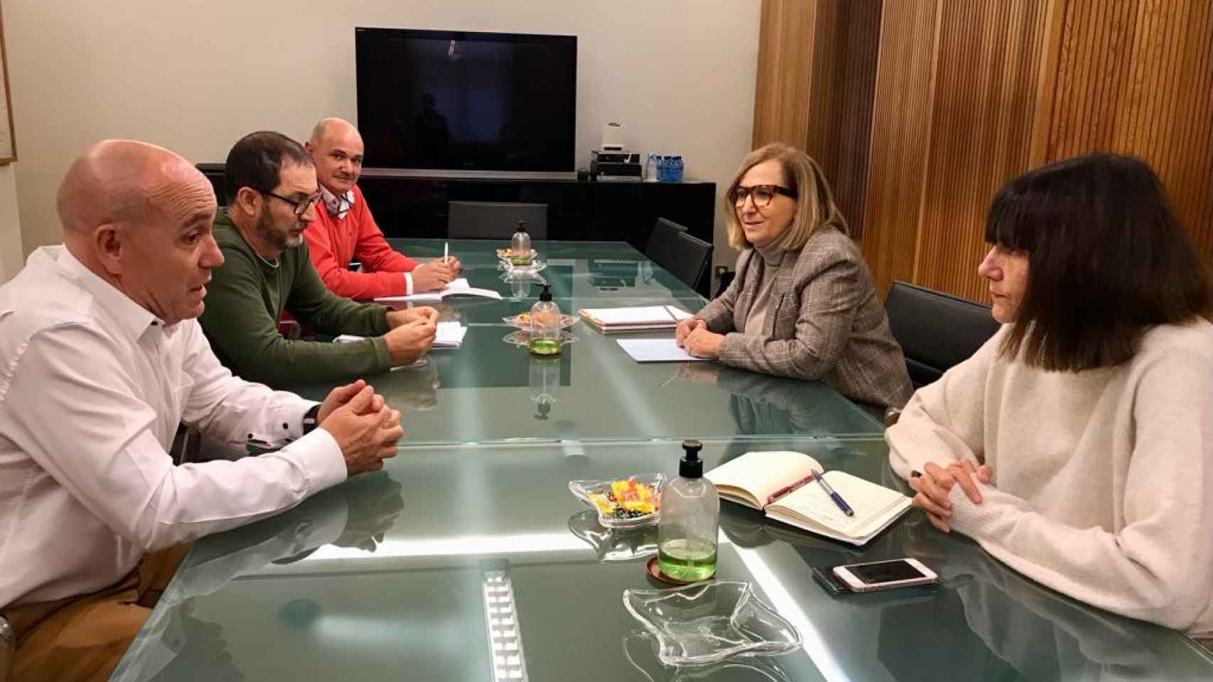 Reunión de CSIF con la presidenta de la CHD, María Jesús Lafuente