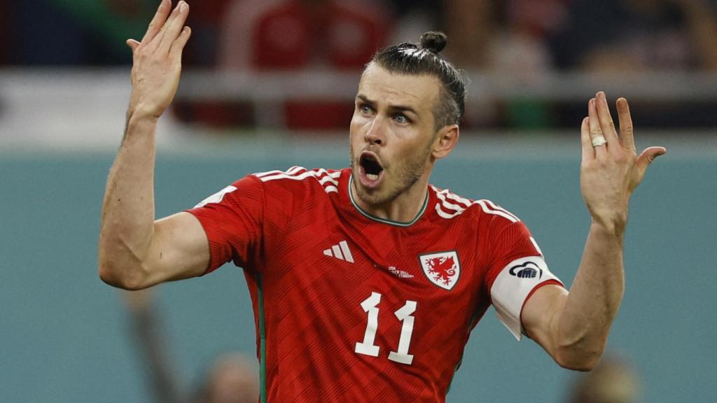 Gareth Bale, celebrando su último gol con la selección de Gales en el Mundial de Qatar 2022
