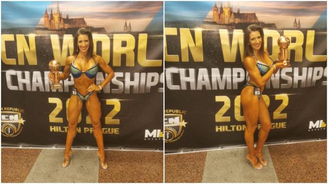 Alexandra Gómez, segunda en la categoría  sport model pro en el Campeonato del mundo de culturismo natural.