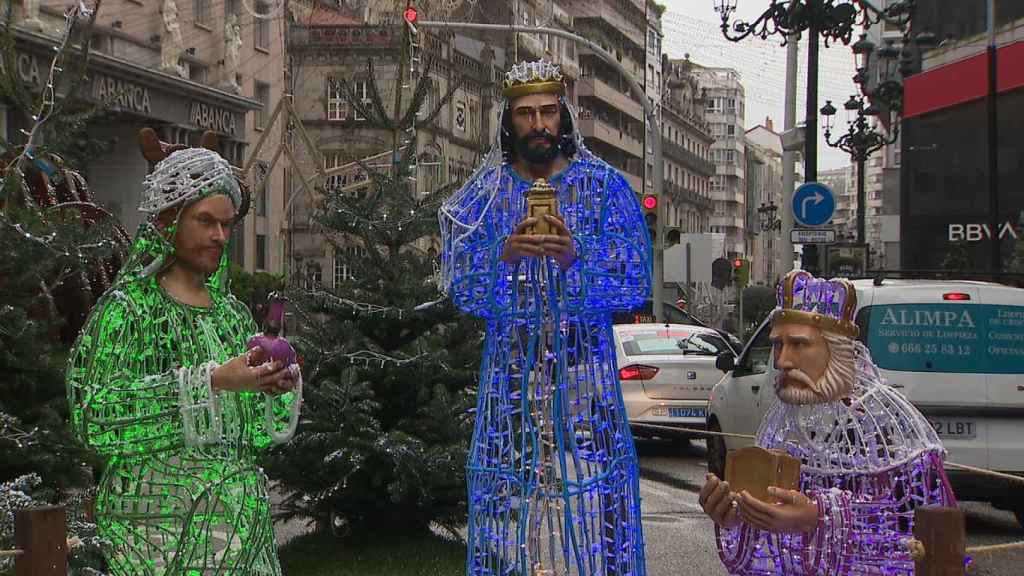 Figura de los Reyes Magos en Vigo.