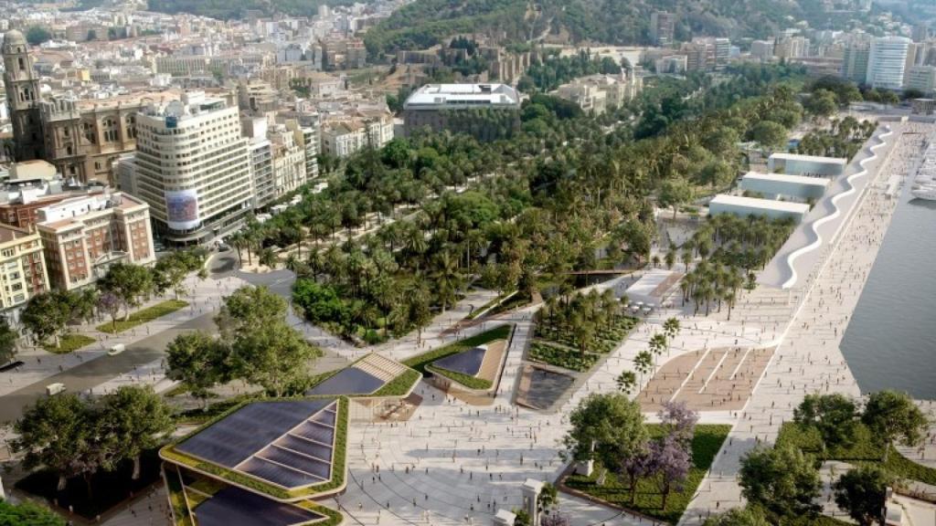 Así quiere Málaga que sea su nueva Plaza de la Marina y la conexión con el puerto