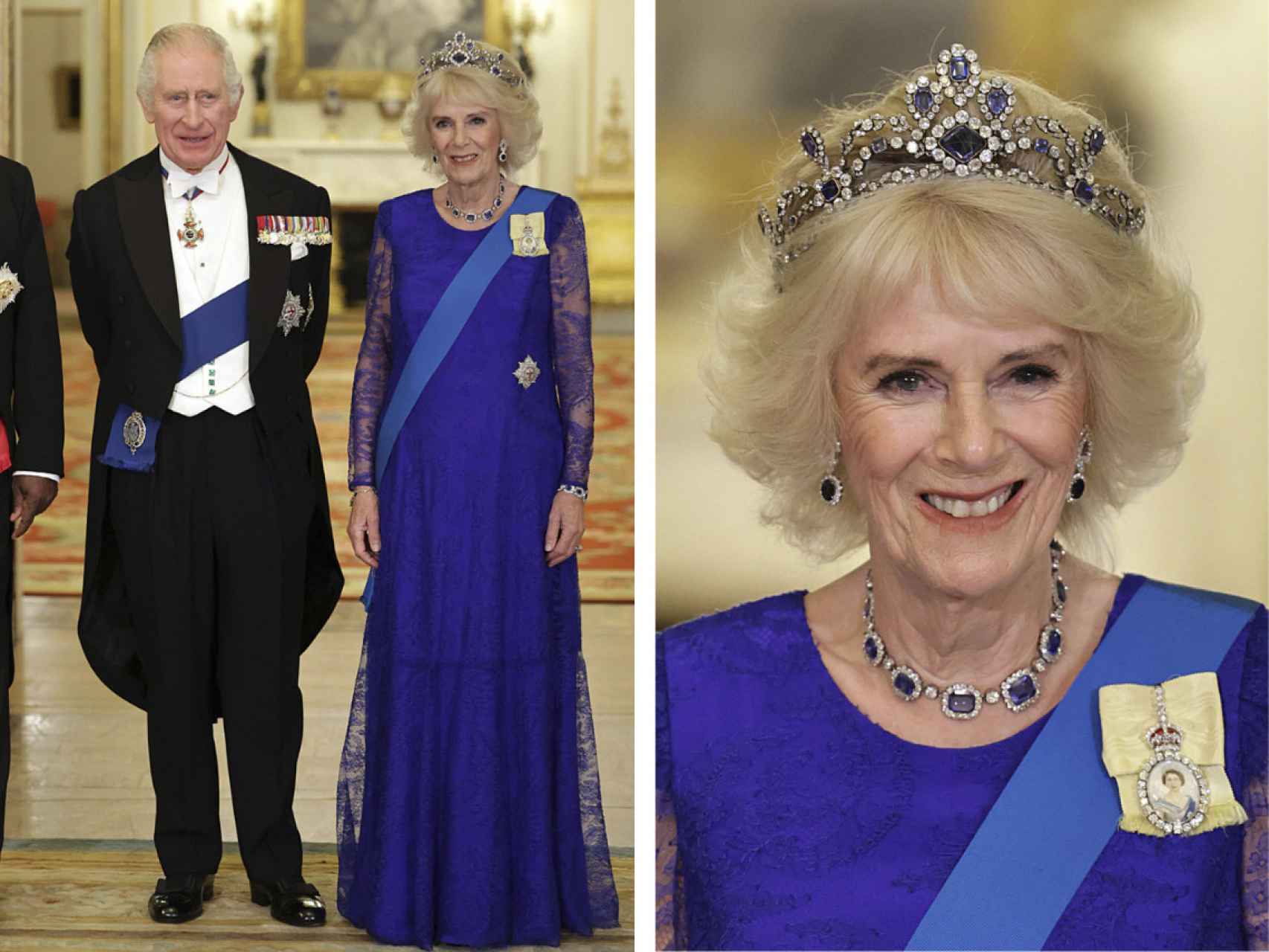 La reina consorte, con joyas de su suegra en Buckingham.