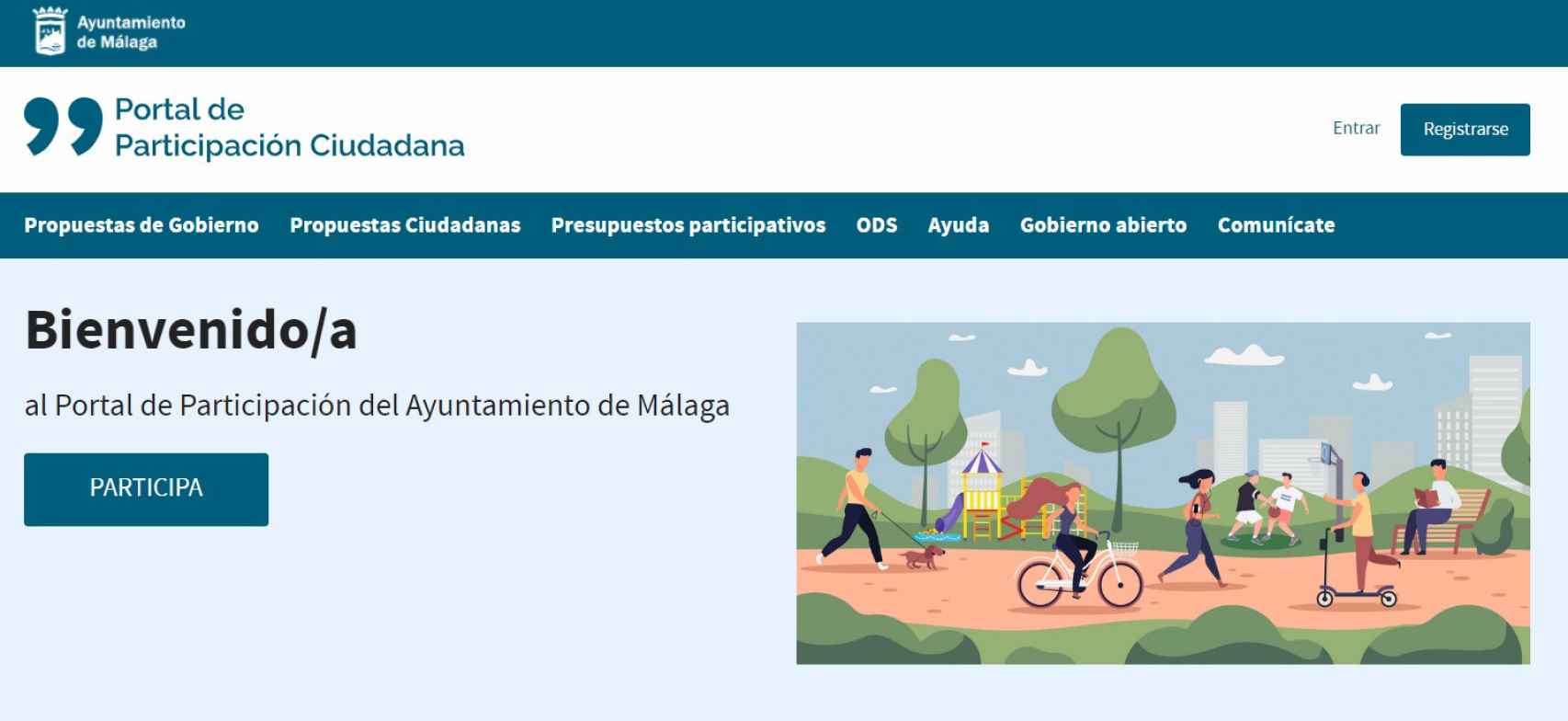 Imagen del portal de participación ciudadana del Ayuntamiento de Málaga.