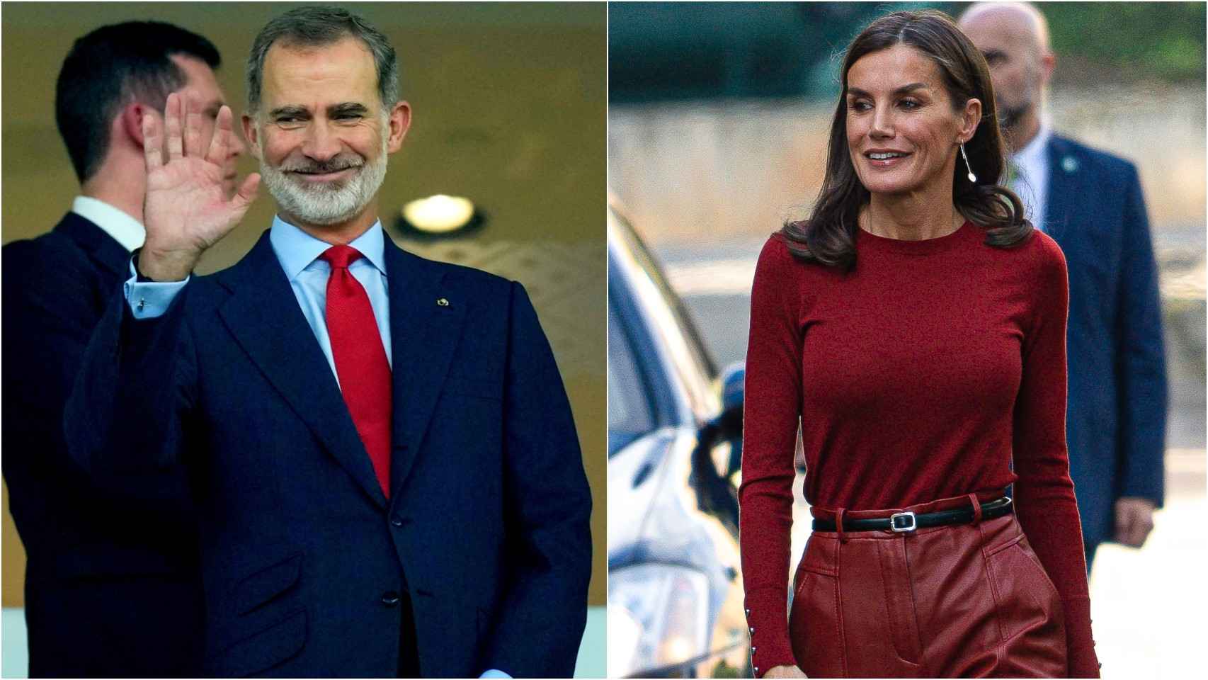 Felipe VI en Qatar y Letizia en Barcelona apoyan a la roja con sus 'looks'.