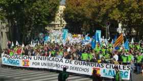 Manifestación de agentes en las calles de Madrid.