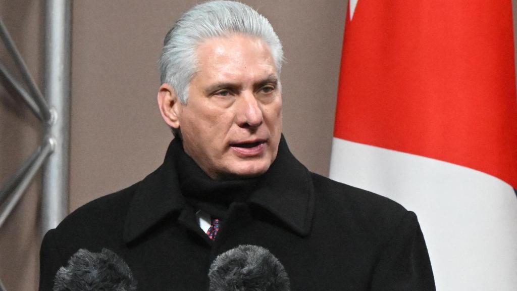 El presidente de Cuba, Miguel Díaz-Canel, durante su visita al Kremlin.