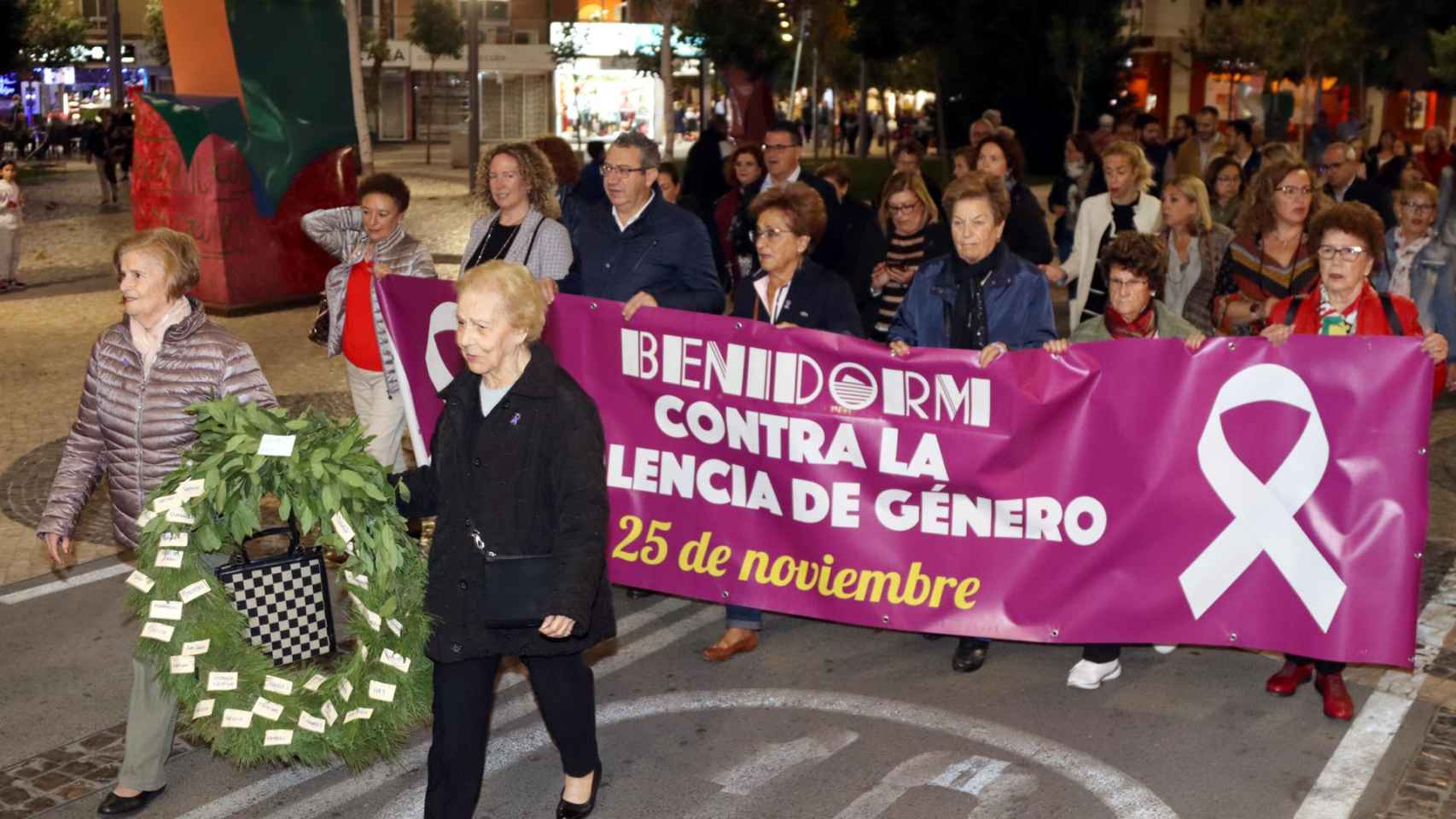 La manifestación en Benidorm, una de las realizadas este 25N, en la provincia de Alicante.