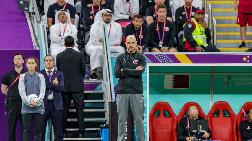 Félix Sánchez Bas durante el Qatar - Ecuador del Mundial 2022