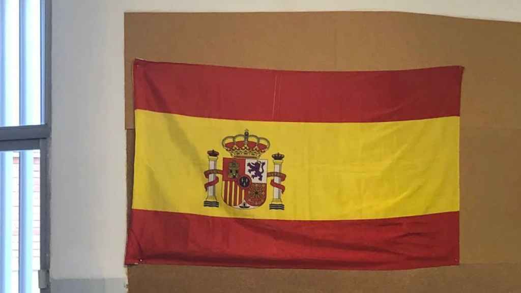 La 'polémica' bandera de España que colgó la clase del Colegio La Salle de Palma.