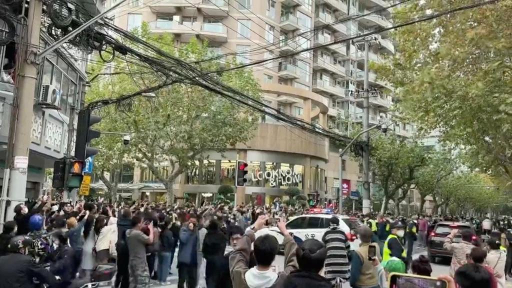 Protestas en Shanghai.