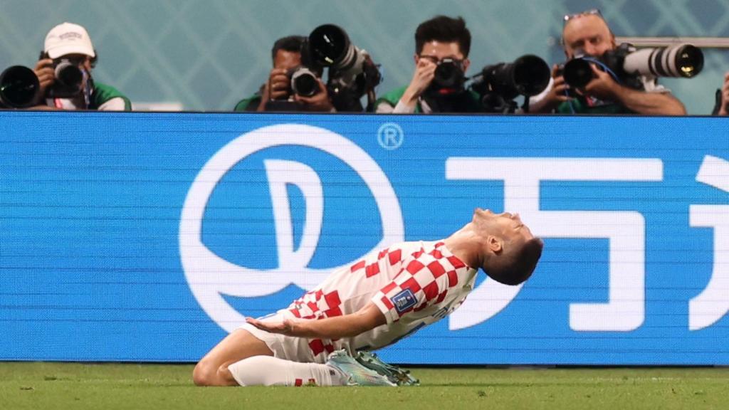 La celebración de Kramaric tras su gol a Canadá