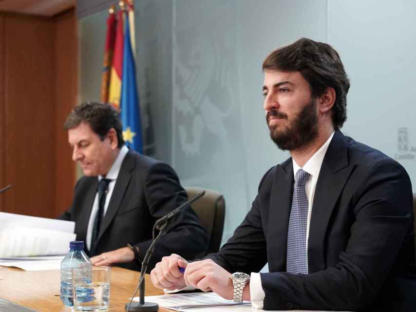 El vicepresidente de la Junta, Juan García-Gallardo, durante la presentación de la Comisión, en el Consejo de Gobierno del pasado jueves.