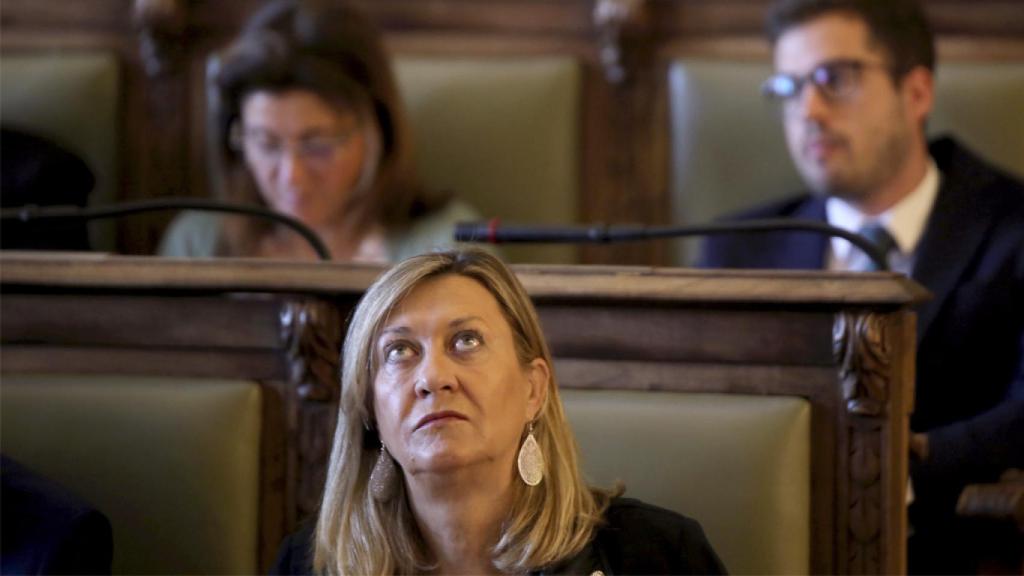 Pilar del Olmo en un pleno del Ayuntamiento de Valladolid