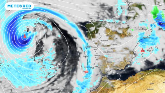 La llegada de una nueva borrasca en la zona ciclogenética de España.