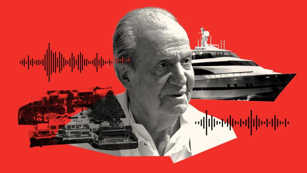 Juan Carlos I en un fotomontaje de EL ESPAÑOL. Arte EE