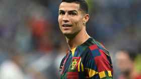 Cristiano Ronaldo, durante el calentamiento de la selección de Portugal