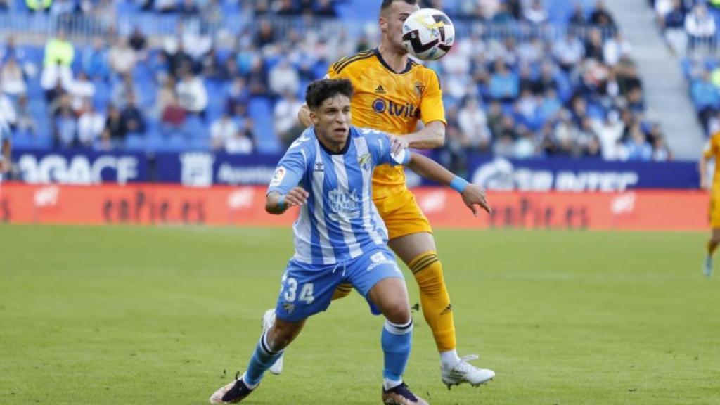 Haitam durante el partido del Málaga CF contra la Ponferradina